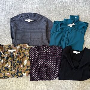 Bundle of 5 Loft Blouses and Sweaters